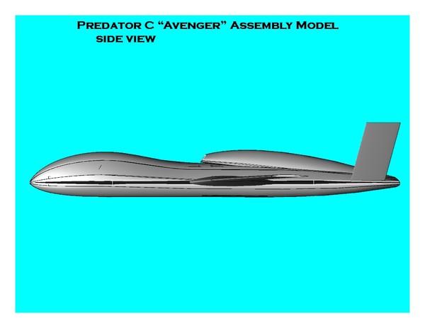 3d c avenger uav assembly - Predator C Avenger UAV Assembly by RodgerSaintJohn